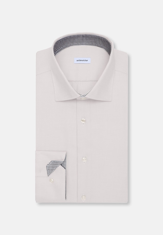 Shaped Business Hemd Struktur in Beige |  Seidensticker Onlineshop