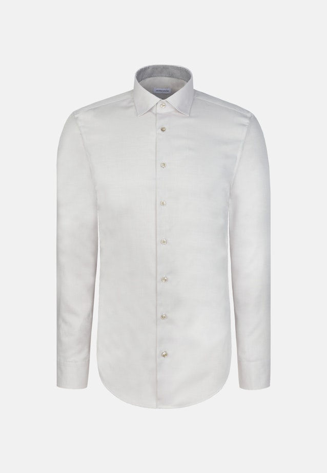 Shaped Business Hemd Struktur in Beige |  Seidensticker Onlineshop