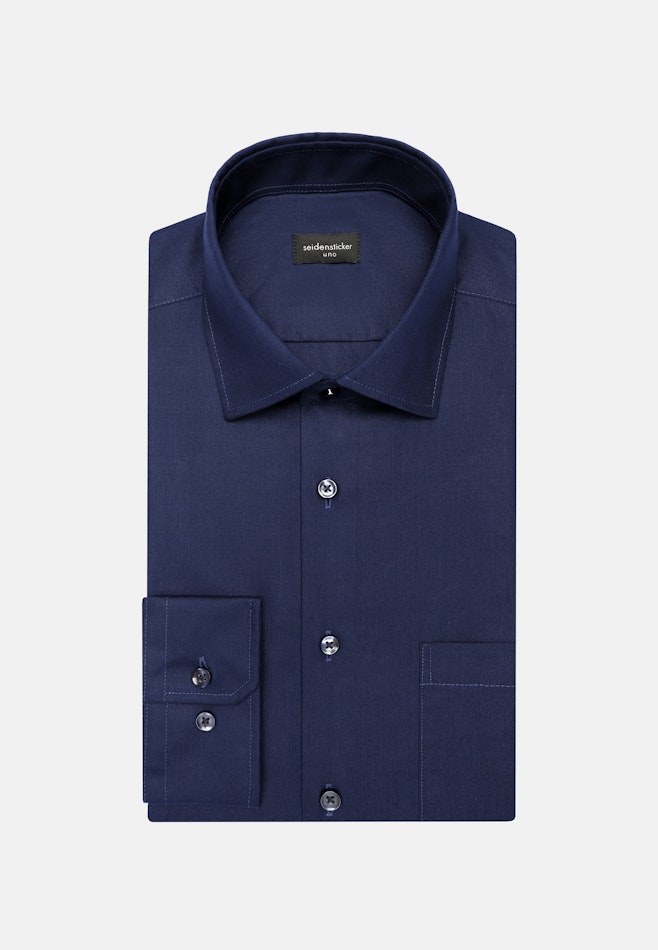 Regular Chemise d'affaires Uni dans Bleu Foncé | Boutique en ligne Seidensticker