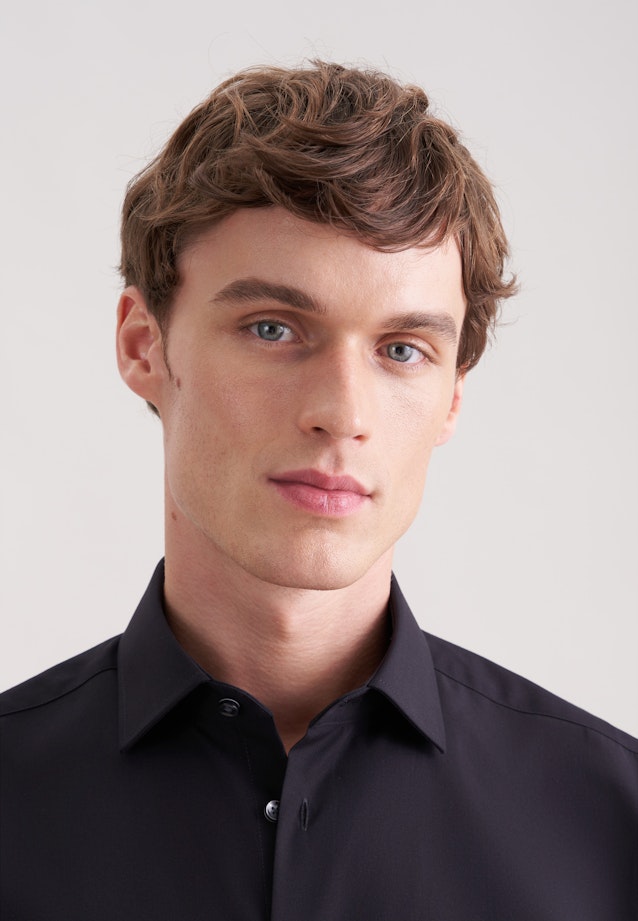 Regular Business Hemd Uni in Schwarz |  Seidensticker Onlineshop