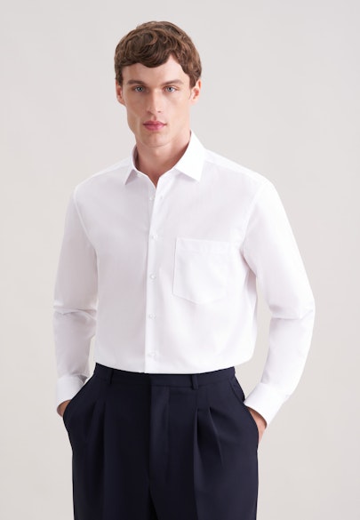 Regular Business shirt Uni in Weiß |  Seidensticker Onlineshop