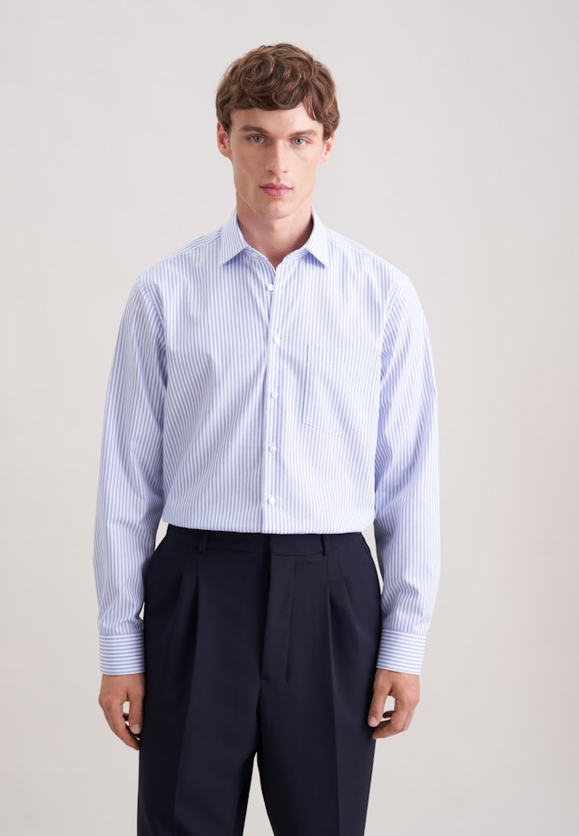 Regular Business Hemd Uni in Mittelblau |  Seidensticker Onlineshop