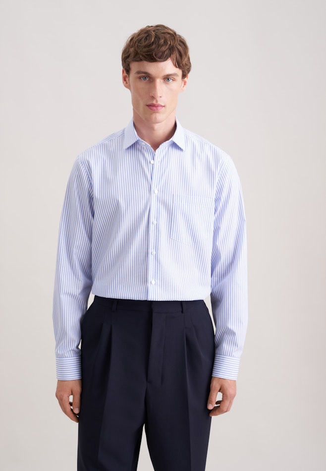 Regular Business Hemd Uni in Mittelblau | Seidensticker Onlineshop