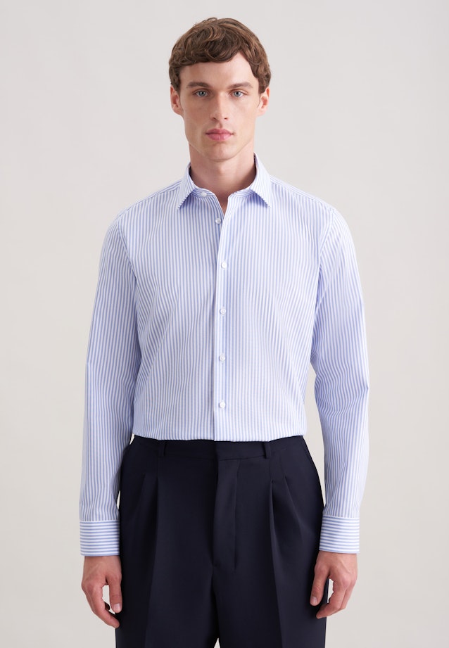 Slim Business Hemd Uni in Mittelblau |  Seidensticker Onlineshop