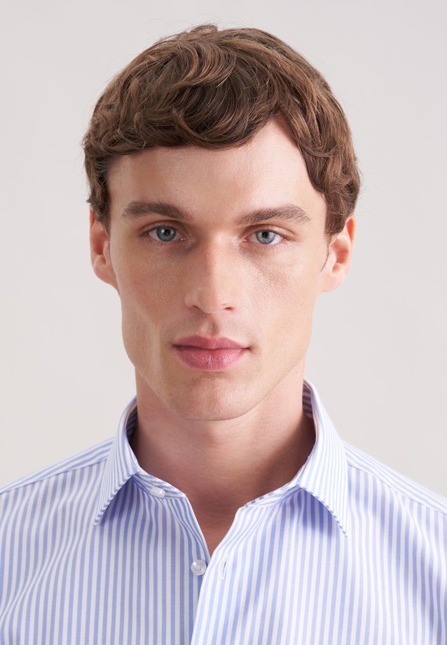 Slim Business shirt Uni in Mittelblau |  Seidensticker Onlineshop