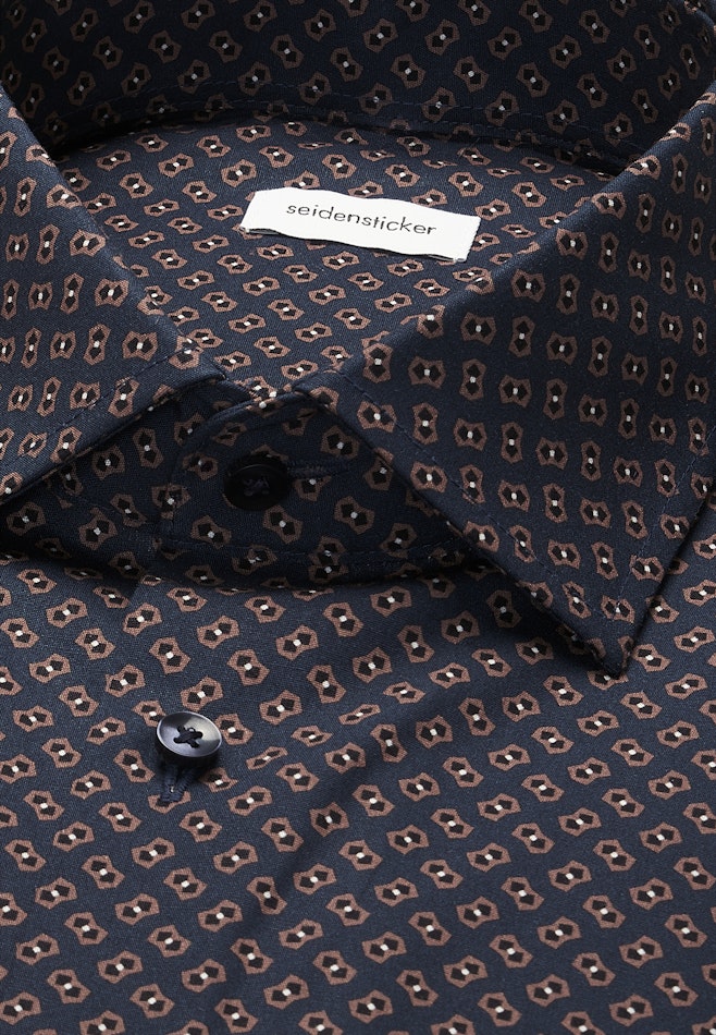 Regular Business Hemd Druck in Dunkelblau | Seidensticker Onlineshop