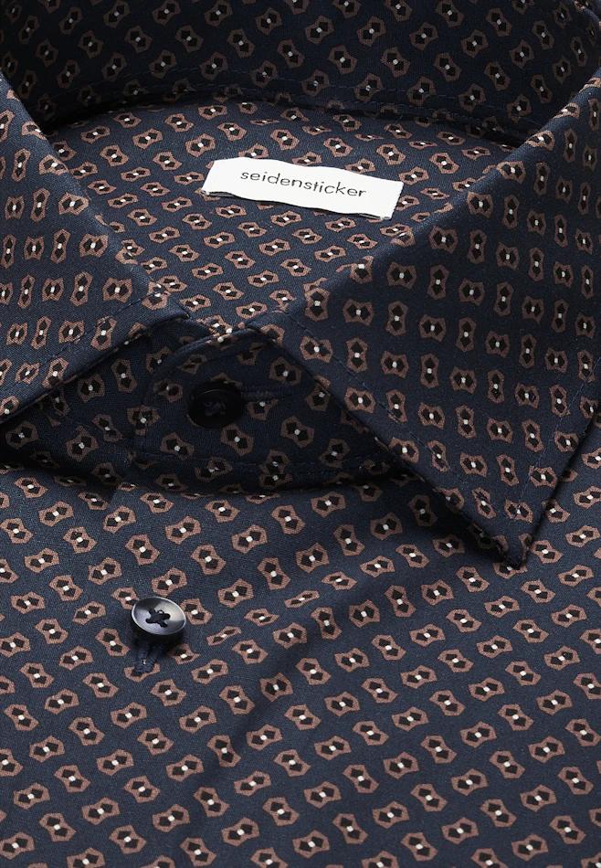 Regular Business Hemd Druck in Dunkelblau | Seidensticker Onlineshop