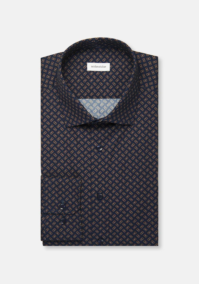 Regular Chemise d'affaires Imprimé dans Bleu Foncé | Boutique en ligne Seidensticker