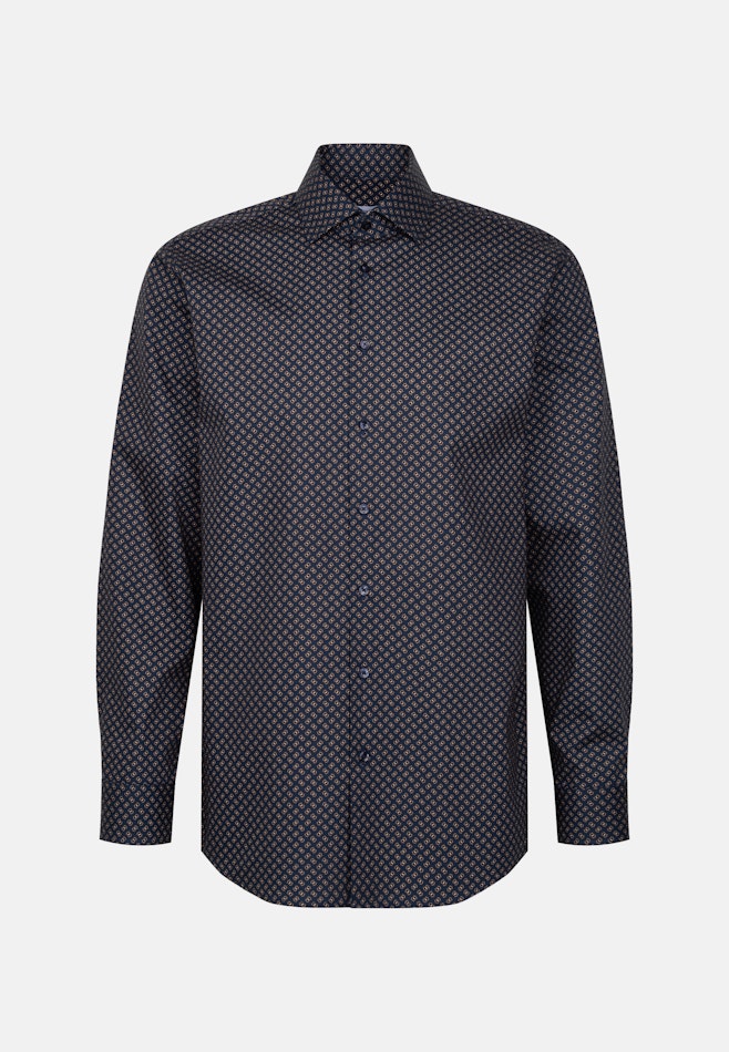 Regular Business Hemd Druck in Dunkelblau | Seidensticker Onlineshop