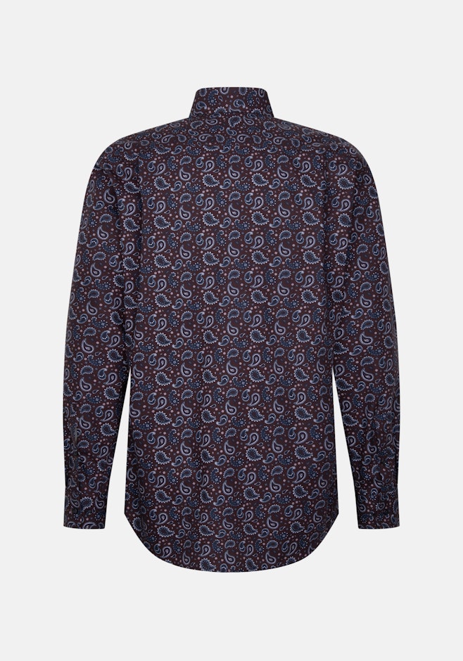 Regular Business Hemd Druck in Braun | Seidensticker Onlineshop