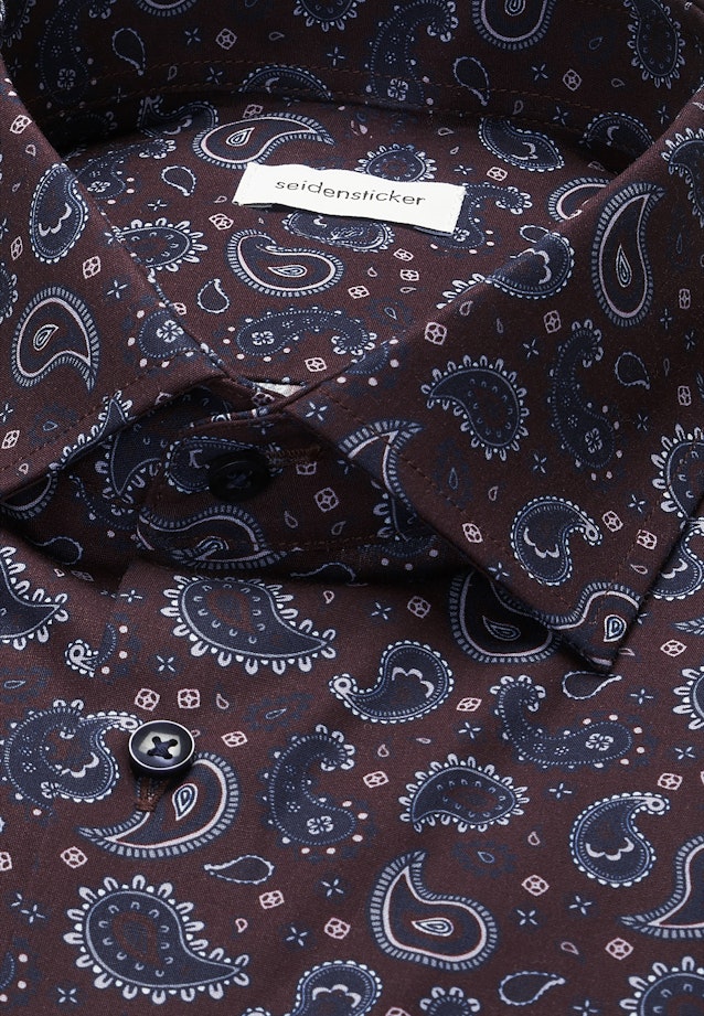 Regular Business Hemd Druck in Braun |  Seidensticker Onlineshop