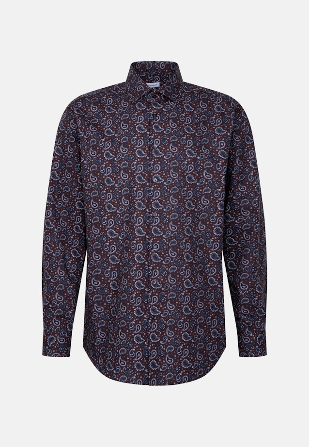 Regular Business Hemd Druck in Braun |  Seidensticker Onlineshop