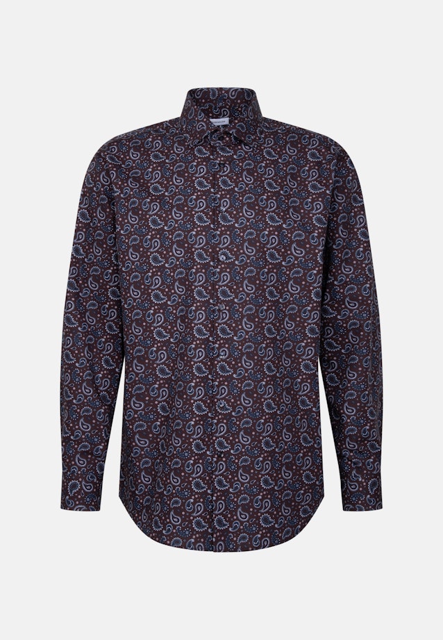 Regular Business Hemd Druck in Braun |  Seidensticker Onlineshop