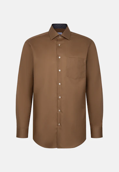 Regular Business shirt Uni in Braun |  Seidensticker Onlineshop