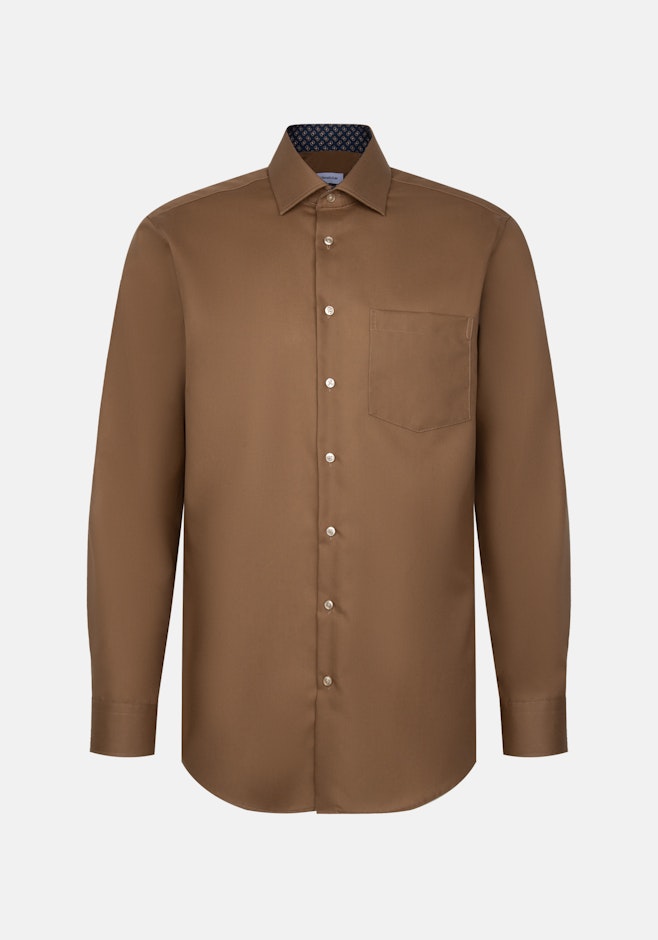 Regular Chemise d'affaires Uni dans Marron | Boutique en ligne Seidensticker