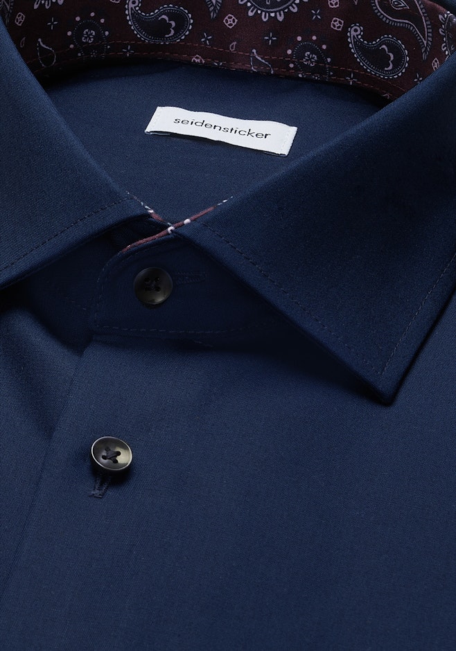 Regular Chemise d'affaires Uni dans Bleu Foncé | Boutique en ligne Seidensticker