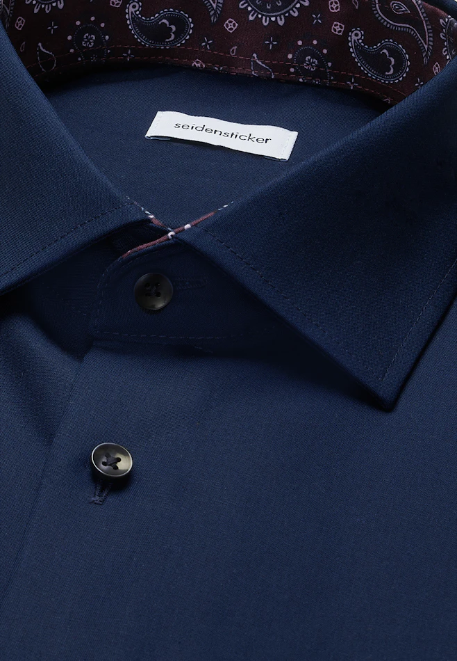 Regular Chemise d'affaires Uni dans Bleu Foncé | Boutique en ligne Seidensticker