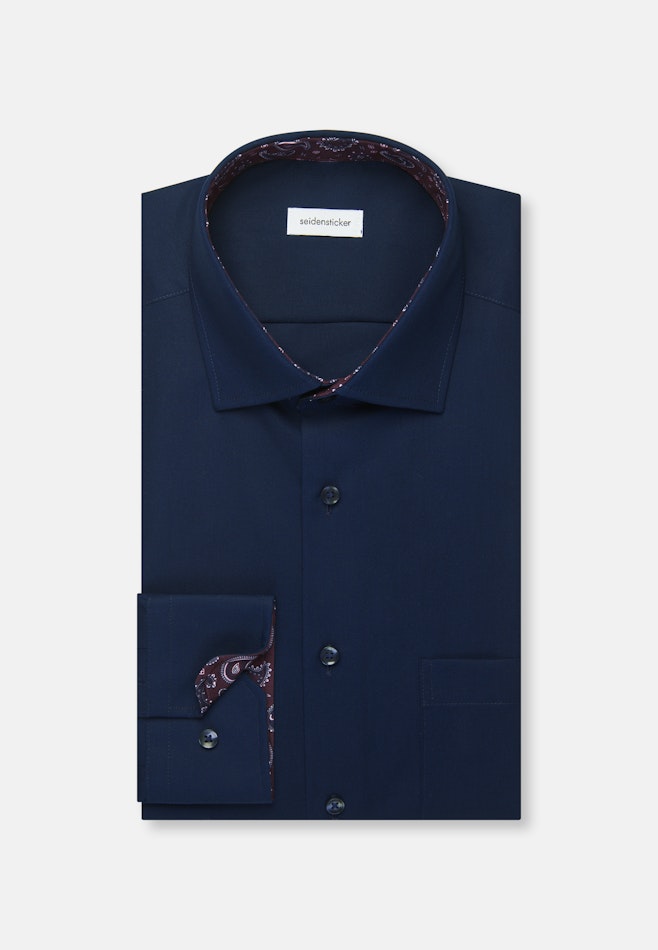 Regular Chemise d'affaires Uni dans Bleu Foncé | Boutique en ligne Seidensticker