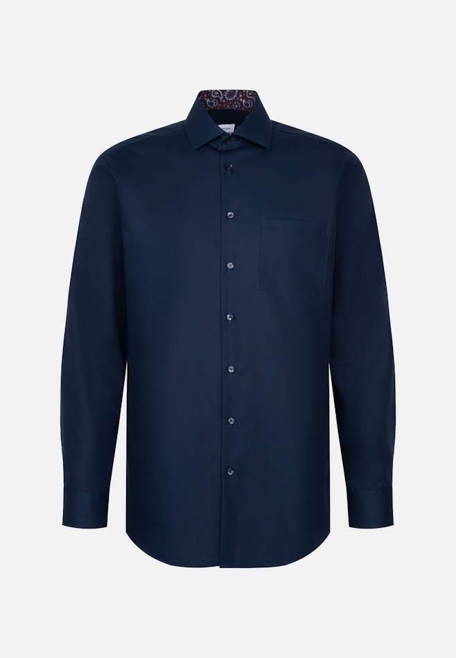 Regular Chemise d'affaires Uni dans Bleu Foncé | Boutique en ligne Seidensticker