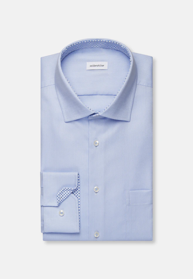 Regular Chemise d'affaires Structure dans Bleu Clair | Boutique en ligne Seidensticker