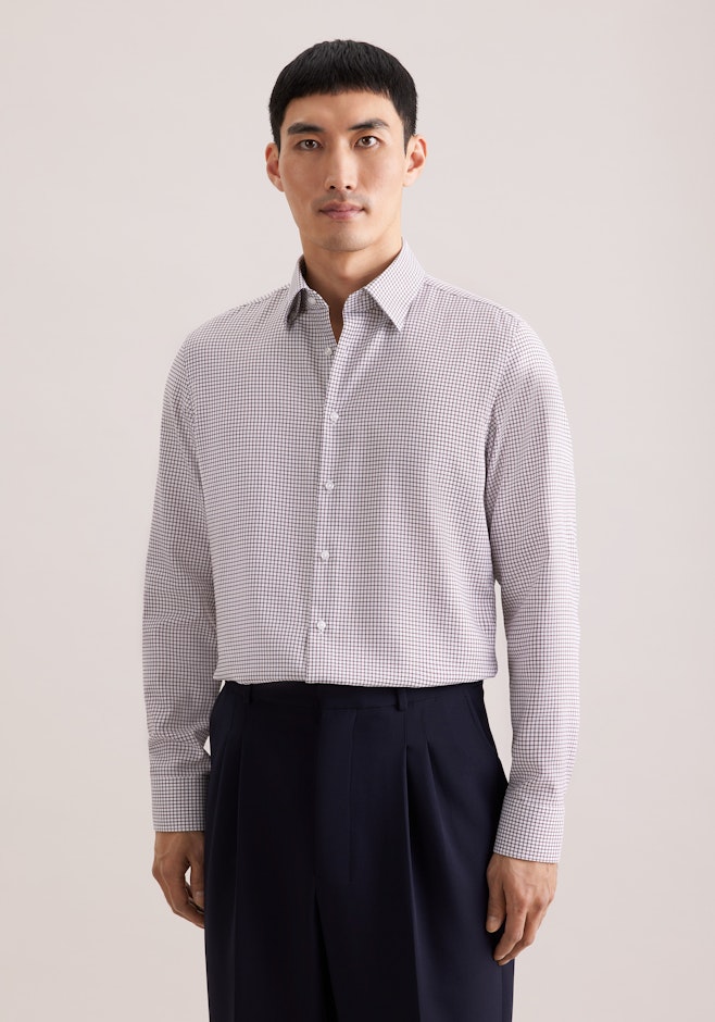 Slim Chemise d'affaires carreaux dans Marron | Boutique en ligne Seidensticker
