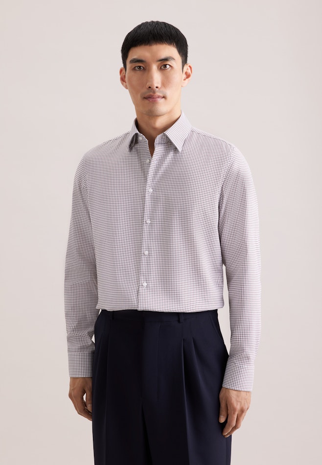 Slim Business shirt Check in Braun | Seidensticker online shop