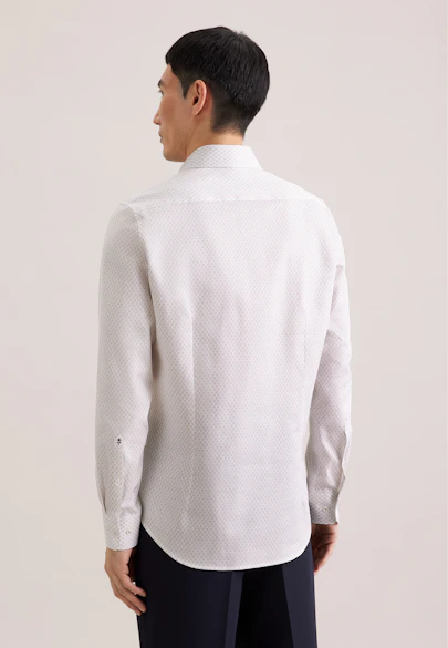 Shaped Business Hemd Druck in Beige |  Seidensticker Onlineshop