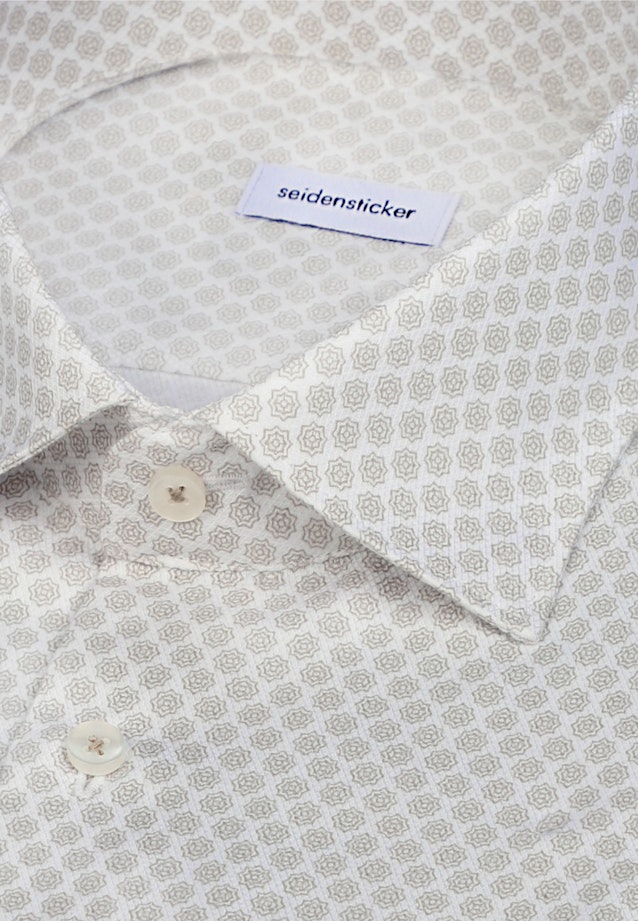 Shaped Business Hemd Druck in Beige |  Seidensticker Onlineshop