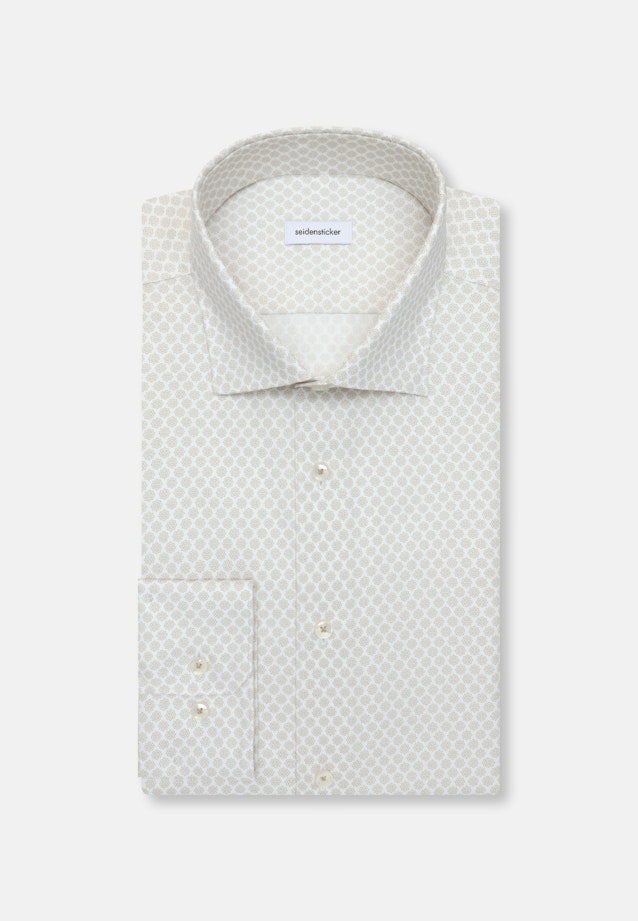 Shaped Business Hemd Druck in Beige |  Seidensticker Onlineshop