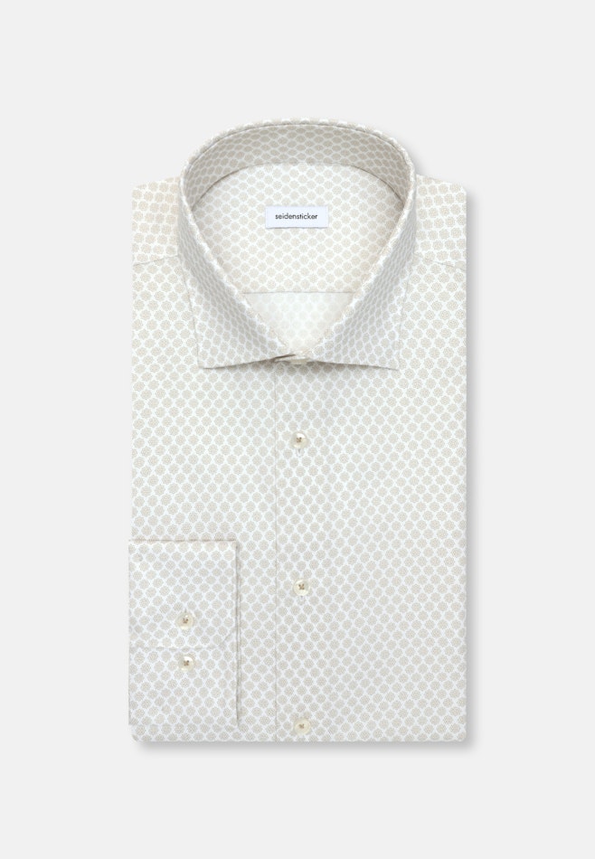 Shaped Business Hemd Druck in Beige | Seidensticker Onlineshop
