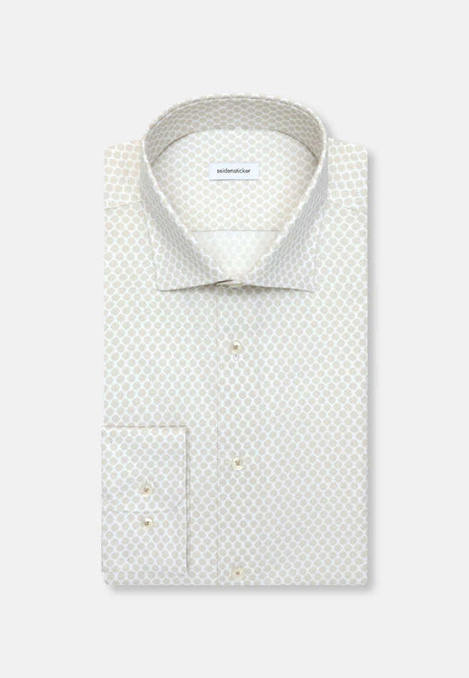 Shaped Business Hemd Druck in Beige | Seidensticker Onlineshop