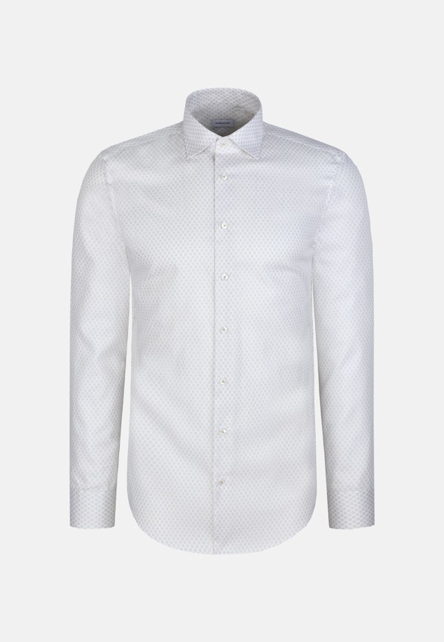 Shaped Business Hemd Druck in Beige |  Seidensticker Onlineshop