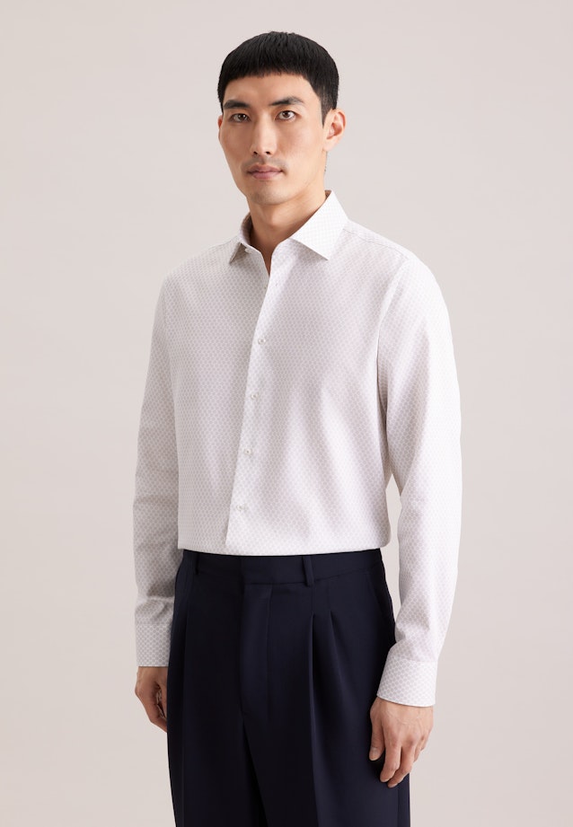 Slim Business shirt Print in Beige |  Seidensticker Onlineshop