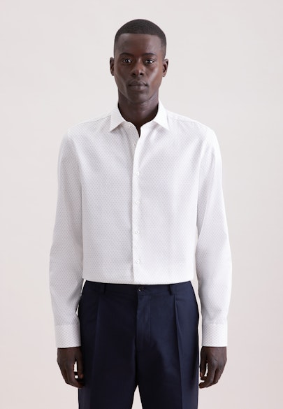 Slim Business Hemd Druck in Beige |  Seidensticker Onlineshop