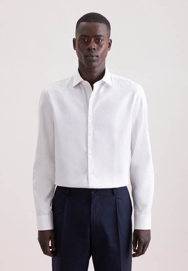 Slim Business shirt Print in Beige | Seidensticker online shop