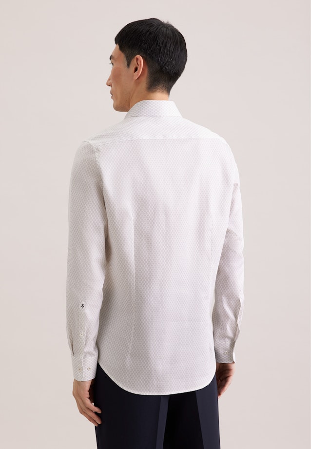 Slim Business Hemd Druck in Beige |  Seidensticker Onlineshop