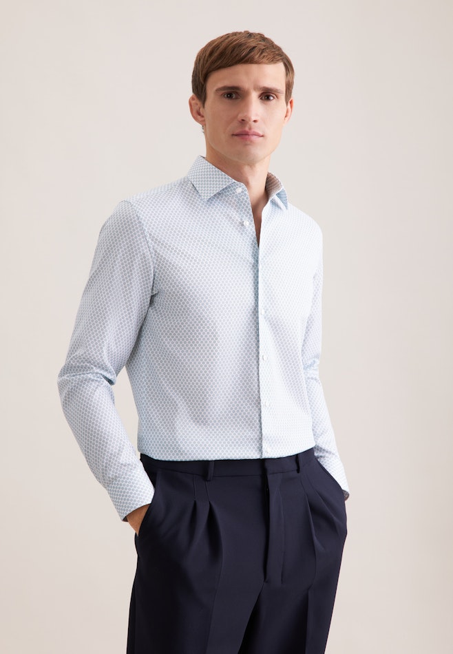 Slim Chemise d'affaires Imprimé dans Turquoise | Boutique en ligne Seidensticker