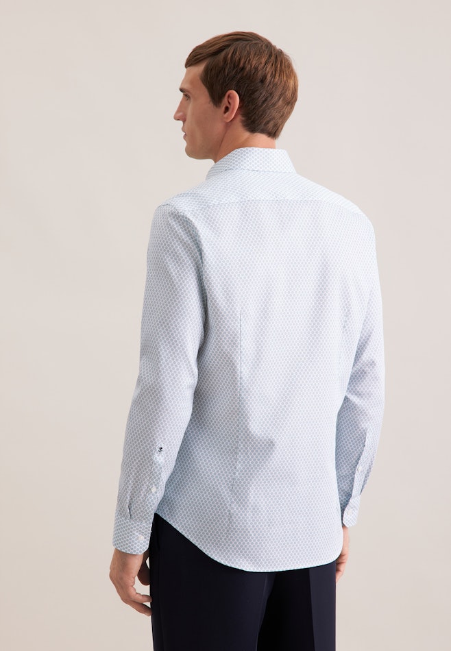 Slim Business Hemd Druck in Türkis | Seidensticker Onlineshop