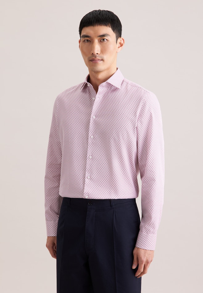 Slim Business Hemd Druck in Rosa | Seidensticker Onlineshop