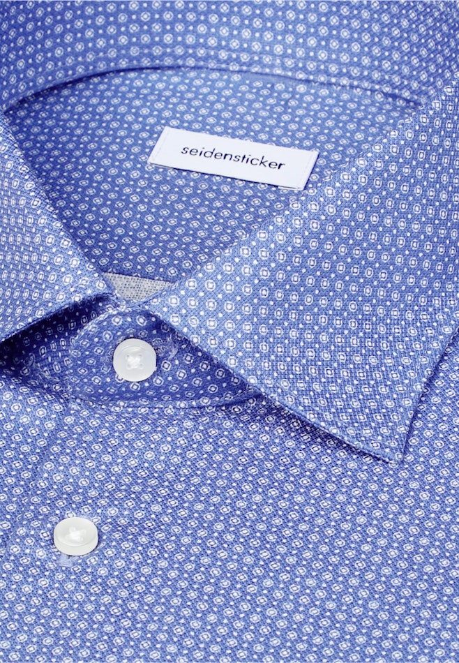 Slim Business shirt Print in Mittelblau | Seidensticker online shop