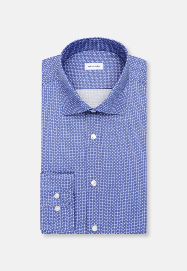 Slim Business shirt Print in Mittelblau | Seidensticker online shop
