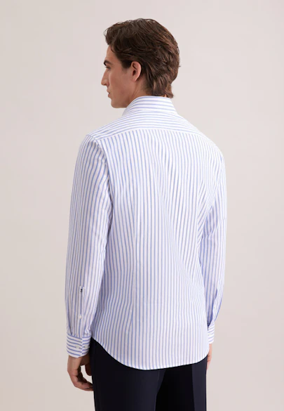 Slim Business Hemd Gestreift in Mittelblau |  Seidensticker Onlineshop