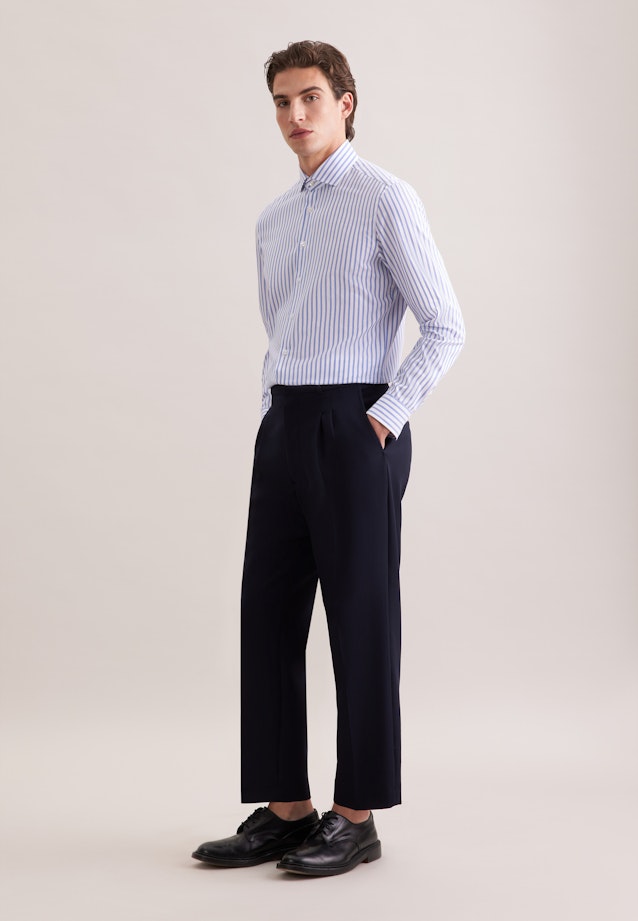 Slim Business Hemd Gestreift in Mittelblau |  Seidensticker Onlineshop
