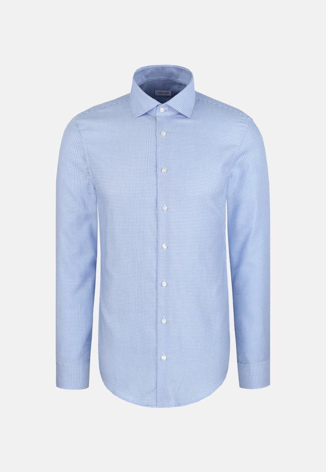 Shaped Business Hemd Struktur in Mittelblau | Seidensticker Onlineshop