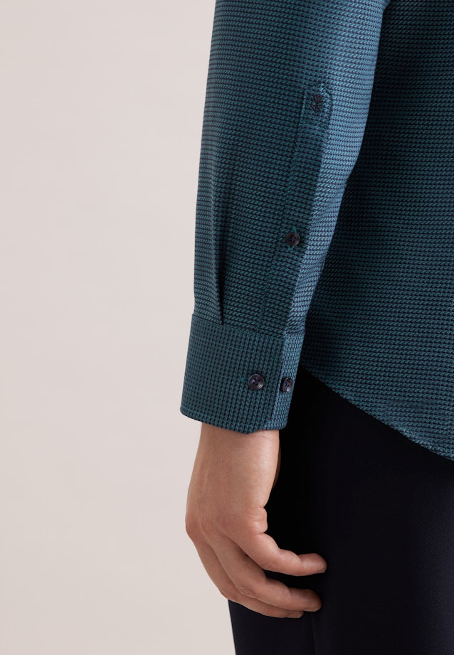 Shaped Business Hemd Struktur in Türkis |  Seidensticker Onlineshop