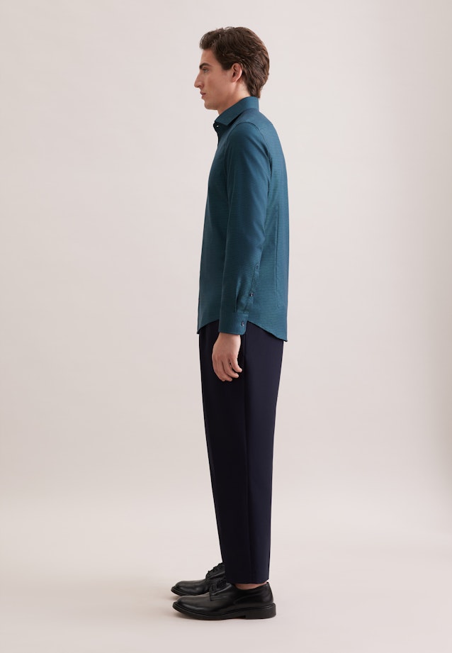 Shaped Business Hemd Struktur in Türkis |  Seidensticker Onlineshop