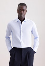 Shaped Business Hemd Struktur in Mittelblau |  Seidensticker Onlineshop