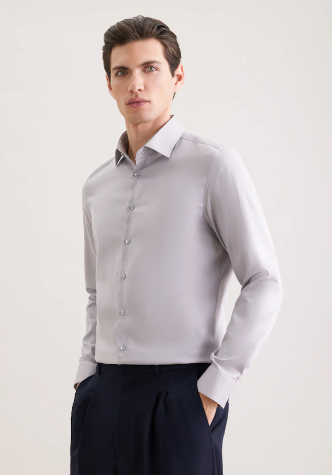 Slim Chemise d'affaires Structure dans Gris | Boutique en ligne Seidensticker