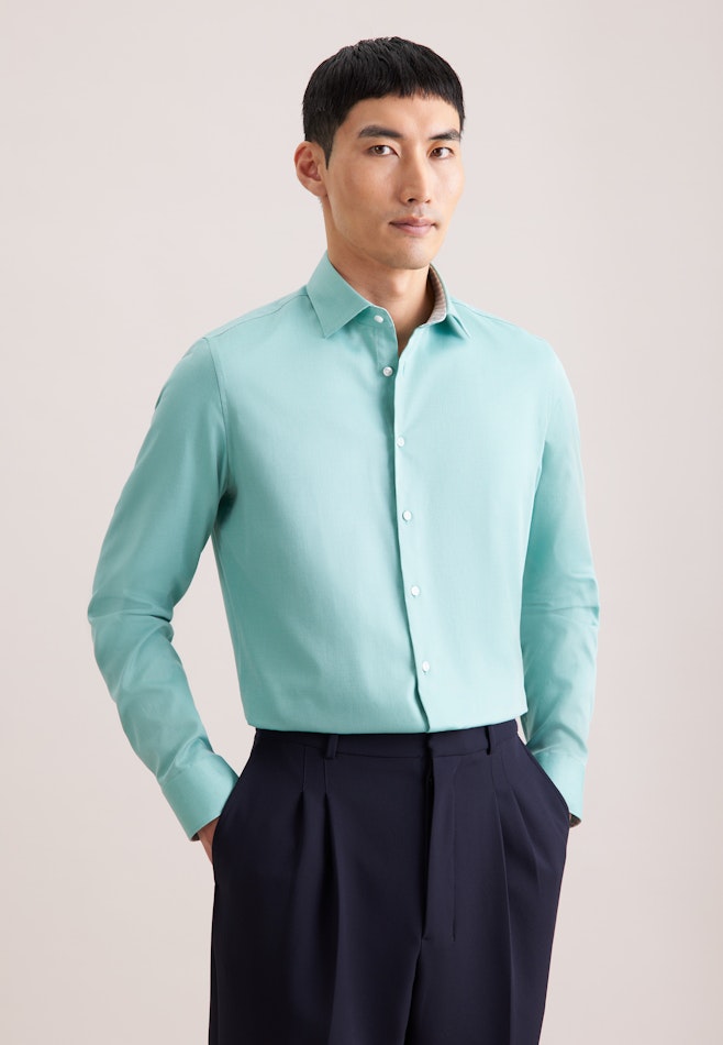 Slim Business Hemd Struktur in Türkis | Seidensticker Onlineshop