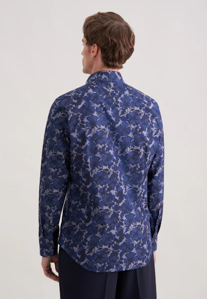 Slim Business shirt Print in Dunkelblau |  Seidensticker Onlineshop